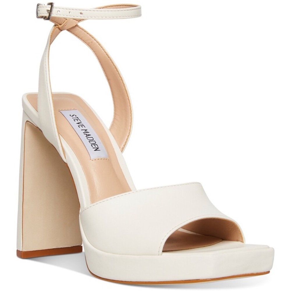 White STEVE MADDEN Open-Toed Heels Sz 6